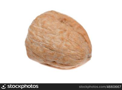 Single walnut isolated on a white background