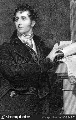 Sir Francis Burdett, 5th Baronet (1770-1844) on engraving from 1844. English reformist politician. Engraved by J.Morrison after a painting by T.Lawrence and published by Fisher, Son & Co London.