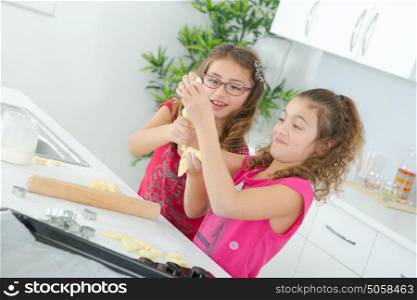 Sisters baking in the kitchen