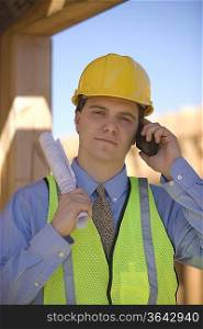 Site manager on mobile phone