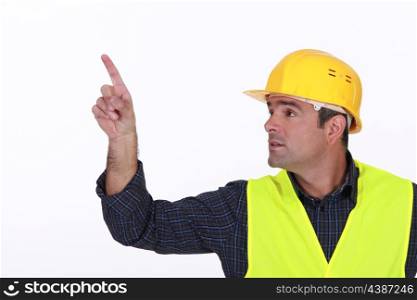 Site worker pointing