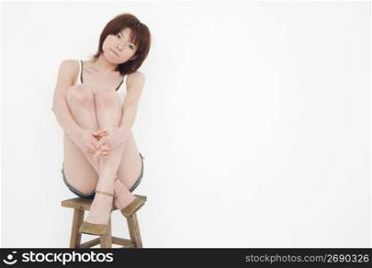 Sitting on chair