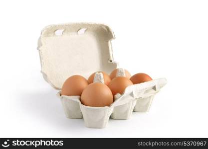 Six eggs in a box