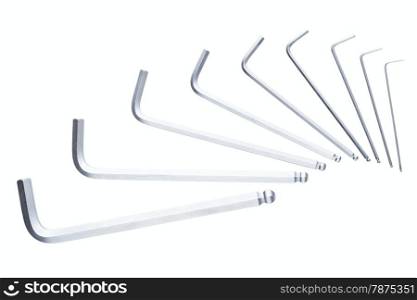 six-sided wrench isolated on a white background
