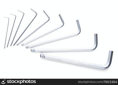 six-sided wrench isolated on a white background