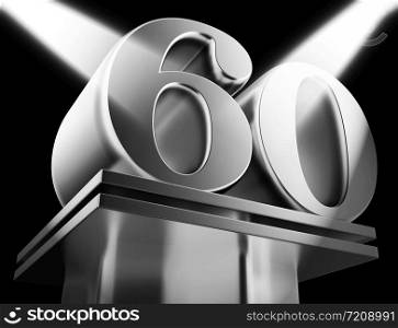 Sixtieth anniversary celebration shows celebrations and greetings for marriage. 60th year of marriage congratulation - 3d illustration