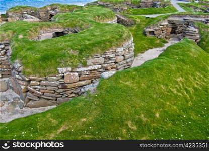 Skara Brae. stone age village Skara Brae on Orkney, Scotland