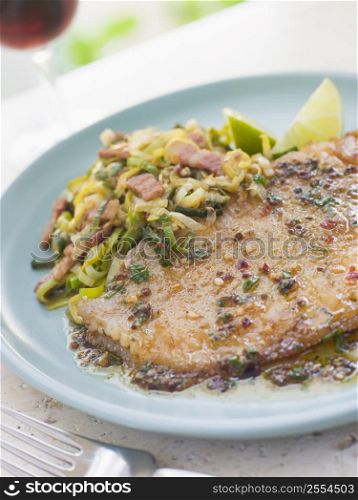 Skate Wing with Sherry Vinegar and Leeks