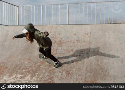 skateboarder girl ramp