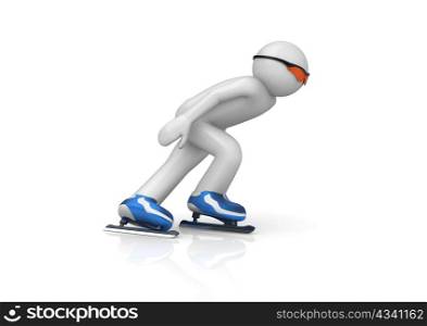 Skater (3d isolated characters on white background series)
