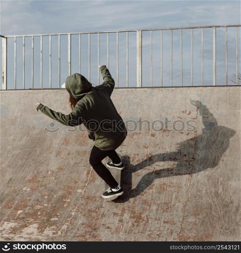 skater girl using ramps tricks