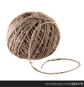 Skein of jute twine isolated on the white background