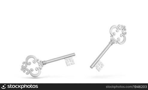 Skeleton key. 3d illustration isolated on white background