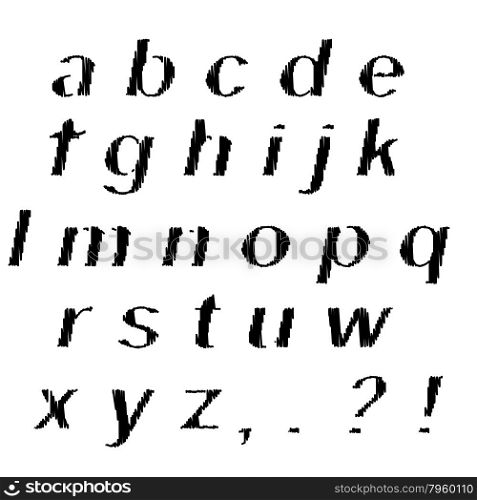 Sketch Alphabet Isolated on White Background. Set of Sketch Letters. Decorative Scribble Symbols. Sketch Alphabet