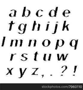 Sketch Alphabet Isolated on White Background. Set of Sketch Letters. Decorative Scribble Symbols. Sketch Alphabet