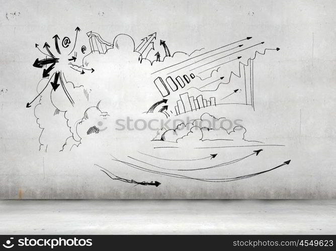 Sketch background image. Sketch background image. Business plan and ideas