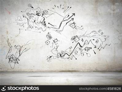 Sketch background image. Sketch background image. Business plan and ideas
