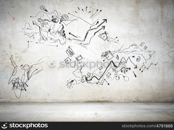 Sketch background image. Sketch background image. Business plan and ideas