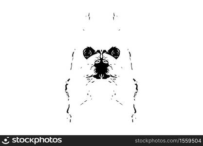 Sketch drawing of sweet dog so cute in pets and relax concept on white background with copy space use for artwork, template or slideshow