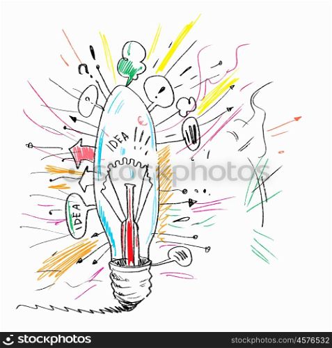 Sketch of bulb. Sketch image of electric bulb. Idea concept