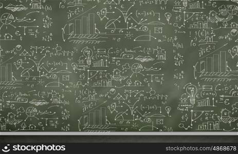Sketch on blackboard. Background conceptual image with business sketches on chalkboard