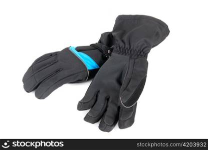 Ski gloves isolated on a white background