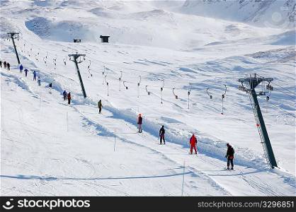 Ski-lift of an italian ski resort (Cervinia)