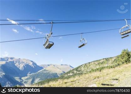 Ski lifts in the ski resort in Andorra La Vella