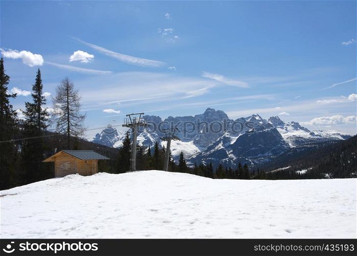 ski resort at italian Dolomites