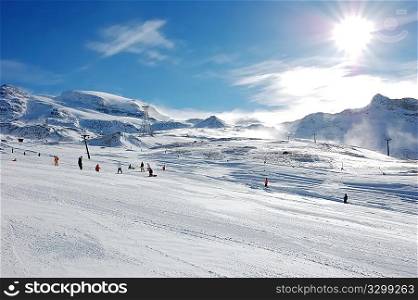 Ski resort slope (Cervinia, Italy); horizontal orientation