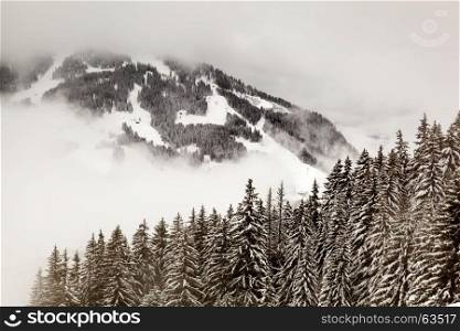 Ski Slope near Megeve in French Alps, France