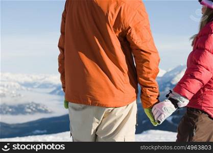 Skier couple