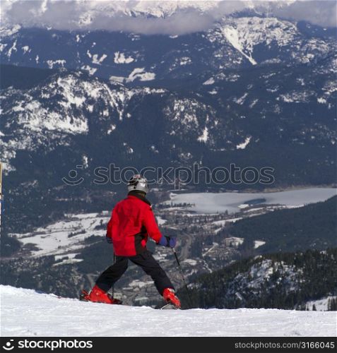 Skier on Rocky Mountains
