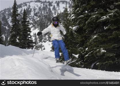 Skier practicing, Whistler, British Columbia, Canada