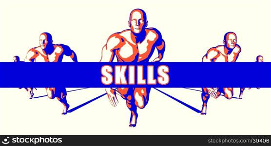 Skills as a Competition Concept Illustration Art. Skills