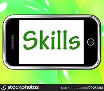 . Skills Smartphone Showing Training And Learning On Web