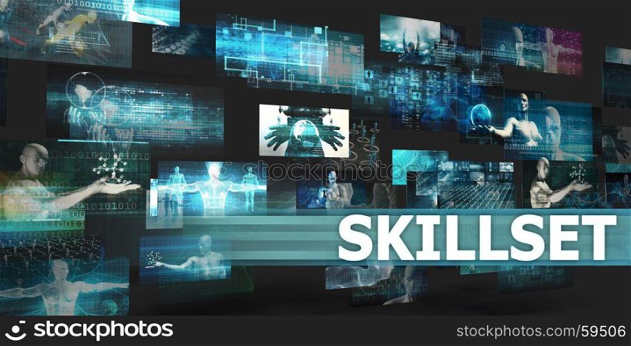 Skillset Presentation Background with Technology Abstract Art. Skillset