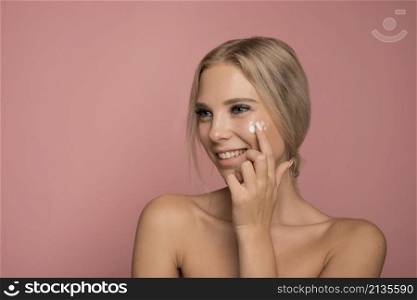 skin care concept with beautiful woman