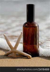 skin care product sand ocean