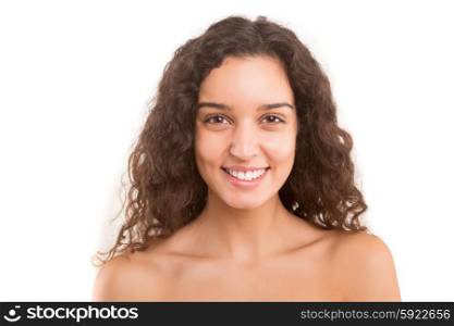Skincare concept - A young woman with a beautiful skin