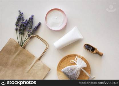 skincare products shopping paper bag