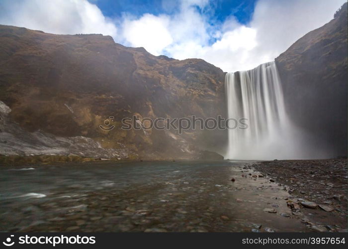 skogafoss waterfall on the South of Iceland