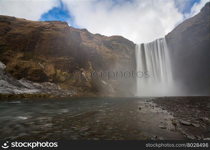 skogafoss waterfall on the South of Iceland