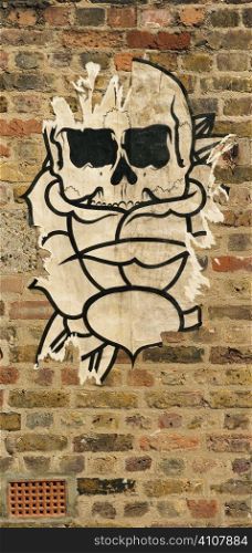 Skull graffiti, Greenwich, London