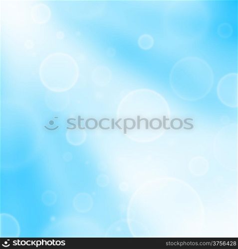 Sky abstract background with bokeh effect and sun rays