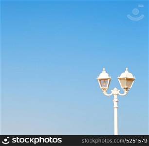 sky and abstract background in oman old streetlamp in the clear copyspace