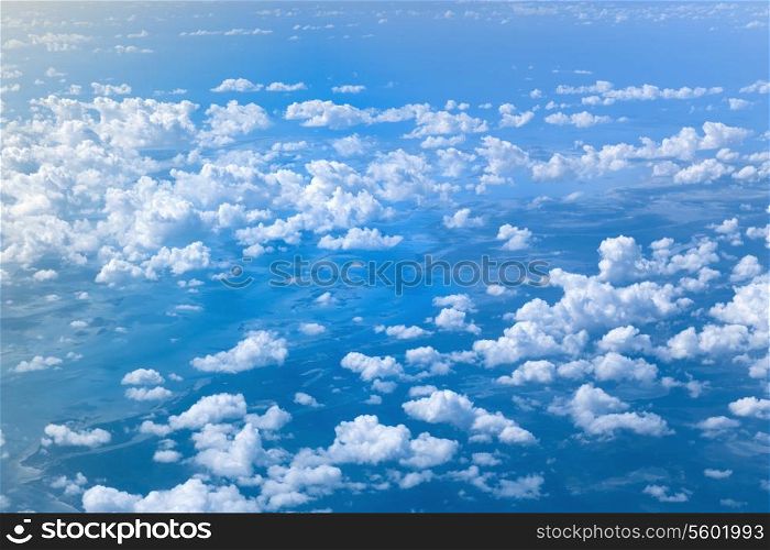 sky and background concept - blue sky with white clouds
