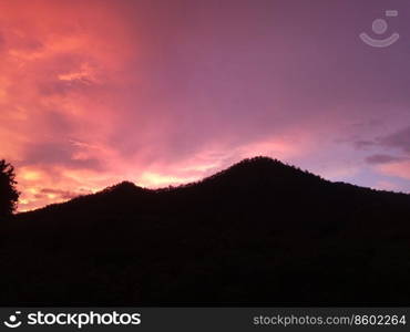 sky and cloud with sunlight over mountain