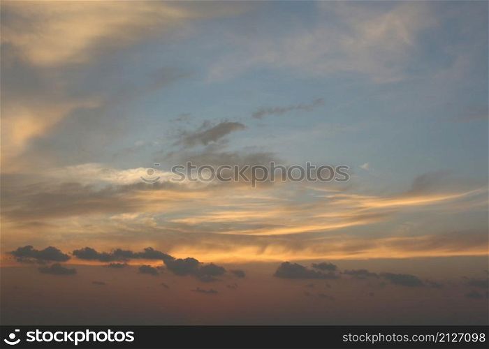 Sky and clouds after sunset,twilight sky view for natural landscape design.