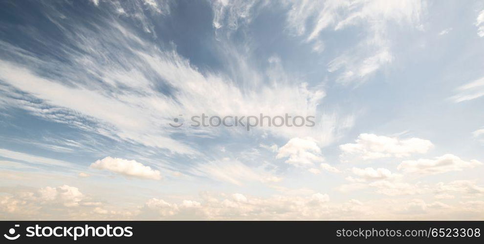 Sky and clouds atmosphere background. Sky and clouds atmosphere background. Blue colors. Sky and clouds atmosphere background